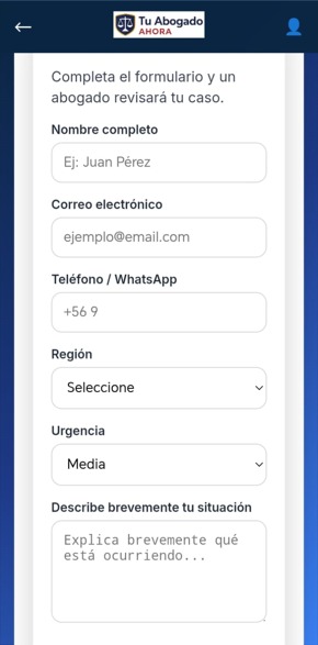 Formulario consulta jurídica