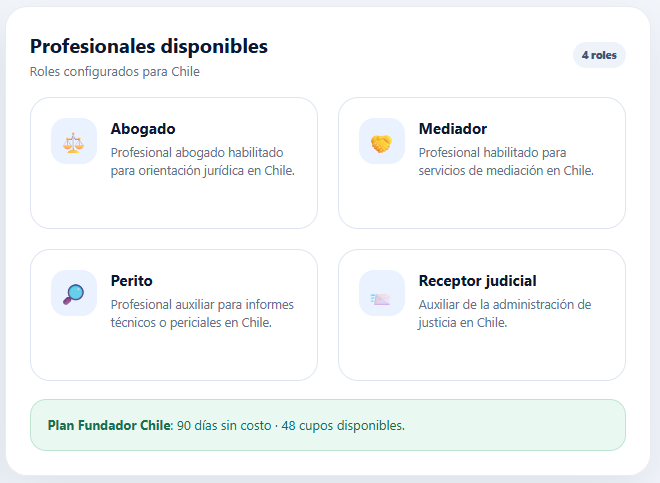 Roles disponibles en Chile